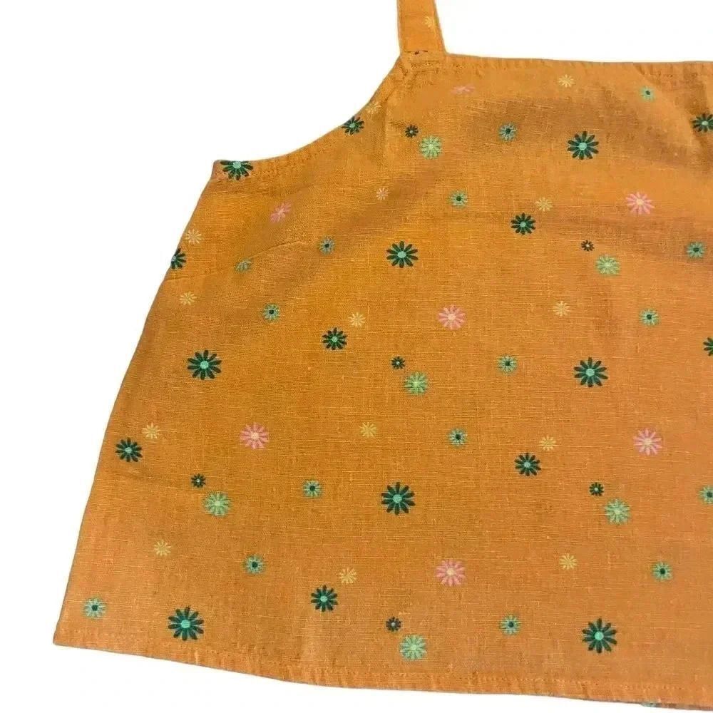 Abound Orange WOVEN CAMI ASTERISK FLORAL:Retro Linen Crop Tank Top XS - Picture 5 of 10